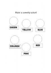 English worksheet: Paint Colours
