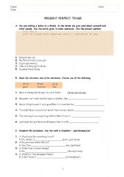 English Worksheet: Present Perfect Tense