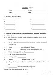 English worksheet: Science