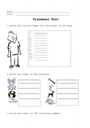 English worksheet: Vocabulary test