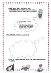 English Worksheet: daily routines-days and numbers