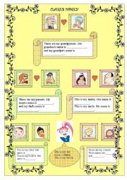 English Worksheet: CLAIRES FAMILY TREE