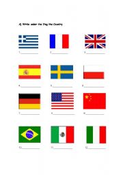 English worksheet: Countries(Flags)