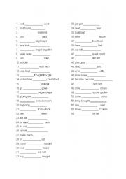 English worksheet: 3 forms of verbs