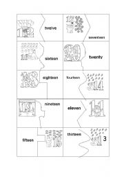 English Worksheet: numbers-puzzle