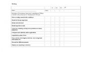 English Worksheet: Assessment Checklists