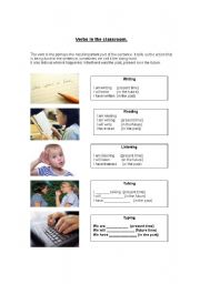 English Worksheet: Classroom verbs