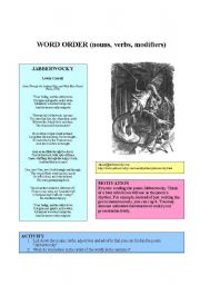 WORD ORDER (nouns, verbs, modifiers) 