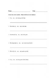 English Worksheet: A Simple (Is, Are, Am) Worksheet - Part II