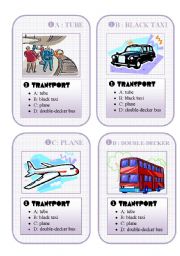 English Worksheet: BRITAIN GO FISH CARD GAME - set 1  - transport
