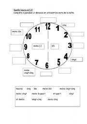 English Worksheet: Clock face