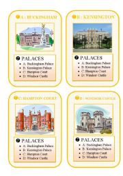English Worksheet: BRITAIN - GO FISH CARD GAME - part 7 - palaces