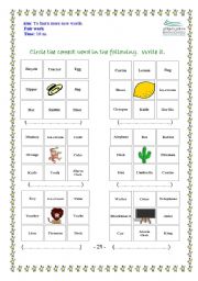 English Worksheet: learn more new words
