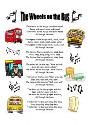 The wheels on the bus - lyric sheet