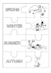English Worksheet: Seasons Puzzle