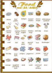 English Worksheet: Food (meat/fish)