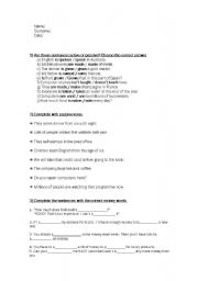 English Worksheet: An exam type for Secondary Education