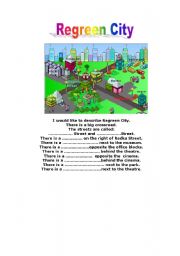 English Worksheet: The description of the city