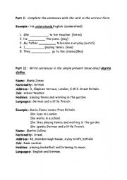 English Worksheet: present simple tense