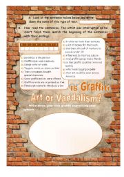 Graffiti: ART or VANDALISM? Pre-Reading activity