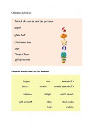 English worksheet: Christmas vocabulary activities
