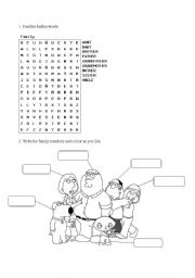 English Worksheet: Family guy worksheet