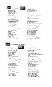 English Worksheet: Song: When the children cry