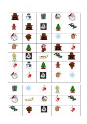 English Worksheet: Christmas Bingo 1/3