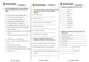 English worksheet: variuos exercises