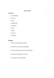 English worksheet: super size me (up to day nine on video)