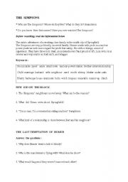 English Worksheet: DVD Questions - The Simpsons