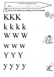 English Worksheet: KWY alphabet letters