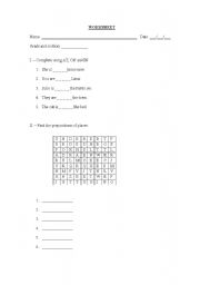 English worksheet: prepositions of places