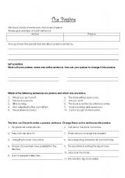 English Worksheet: The Passive