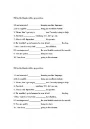 English Worksheet: prepositions