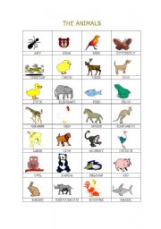 THE ANIMALS - ESL worksheet by virgi.pj