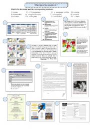 Reading strategies: types of document