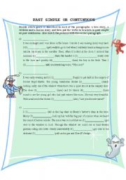 English Worksheet: PAST SIMPLE AND PAST CONTINUOUS