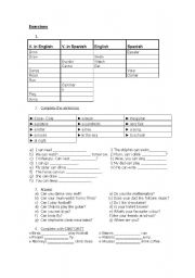 English worksheet: Easy exercises with verbs