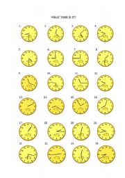 English Worksheet: WHAT TIME IS IT!