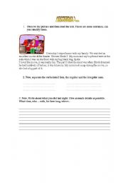 English Worksheet: Yesterday I ...