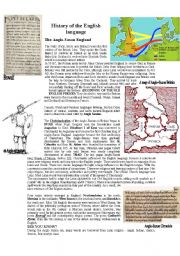 English Worksheet: THE HISTORY OF THE ENGLISH LANGUAGE - ANGLO-SAXON ENGLAND