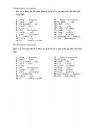 English worksheet: Work on prepositions.Health topic