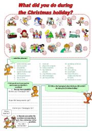 English Worksheet: What did you do during the Christmas holiday?