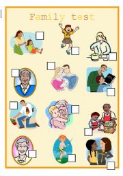 English Worksheet: Family Test