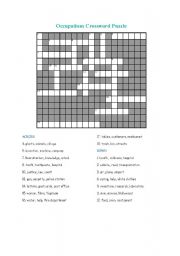 English worksheet: occupations puzzle