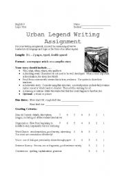 Urban Legends Writing
