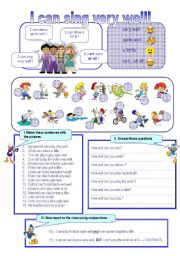 English Worksheet: I can sing very well!