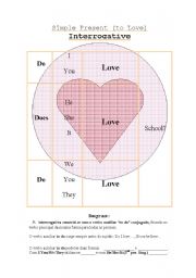 English worksheet: simple present interrogative to love