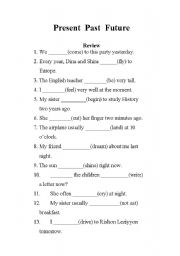English worksheet: tenses